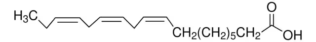 Linolenic acid structure, CAS 463-40-1