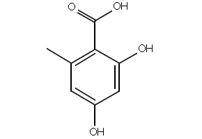 2,4-Dihydroxy-6-methylbenzoic acid structure, CAS 480-64-8
