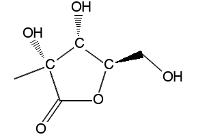 2-C-Methyl-D-ribono-1,4-lactone structure, CAS 492-30-8