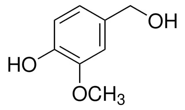 4-Hydroxy-3-methoxybenzyl alcohol structure, CAS 498-00-0