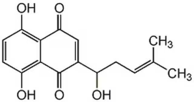 Shikonin structure, CAS 517-89-5