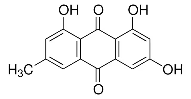 Emodin structure, CAS 518-82-1