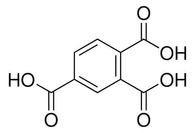 1,2,4-Benzenetricarboxylic acid structure, CAS 528-44-9