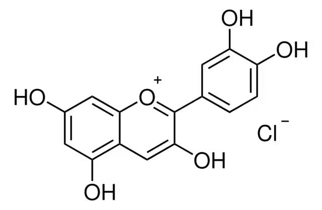 Cyanidin chloride structure, CAS 528-58-5