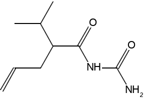 Allylisopropylacetylurea structure, CAS 528-92-7