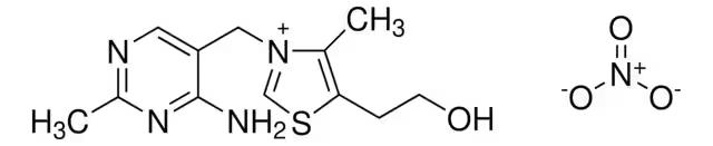 Thiamine nitrate structure, CAS 532-43-4
