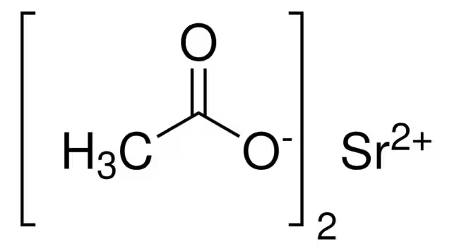 Strontium acetate structure, CAS 543-94-2