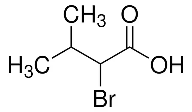 2-Bromo-3-methylbutyric acid structure, CAS 565-74-2