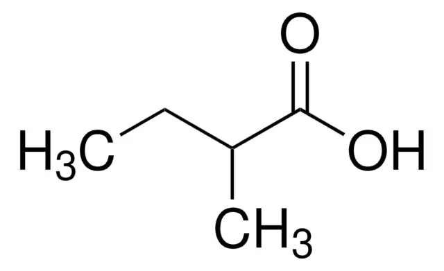 Methylbutyric acid structure, CAS 600-07-7