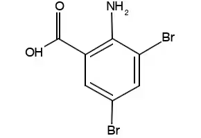 2-Amino-3,5-dibromobenzoic acid structure, CAS 609-85-8