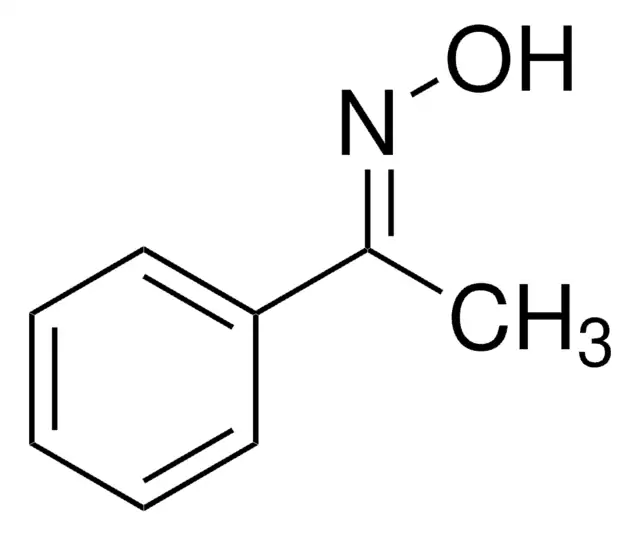 Acetophenone oxime structure, CAS 613-91-2