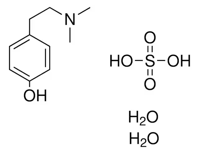 Hordenine sulfate structure, CAS 622-64-0