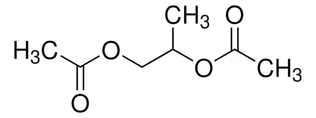 Propylene glycol diacetate structure, CAS 623-84-7