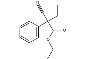 Ethylphenylcyano-acetic acid ethyl ester structure, CAS 718-71-8