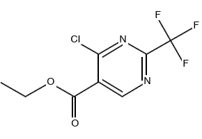 Ethyl 4-chloro-2-(trifluoromethyl)pyrimidine-5-carboxylate structure, CAS 720-01-4