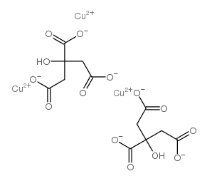 Copper citrate structure, CAS 866-82-0