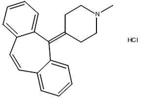 Cyproheptadine hydrochloride structure, CAS 969-33-5