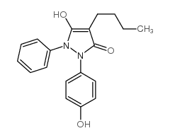 4-Butyl-3-hydroxy-1-(4-hydroxyphenyl)-2-phenyl-3-pyrazolin-5-one structure, CAS 975-18-8