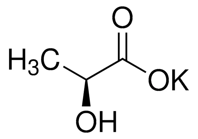 Potassium lactate structure, CAS 996-31-6
