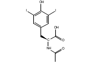 N-Acetyl-3,5-diiodo-L-tyrosine structure, CAS 1027-28-7