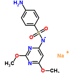 Sulfadimethoxine sodium salt structure, CAS 1037-50-9