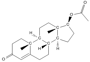 Testosterone acetate structure, CAS 1045-69-8