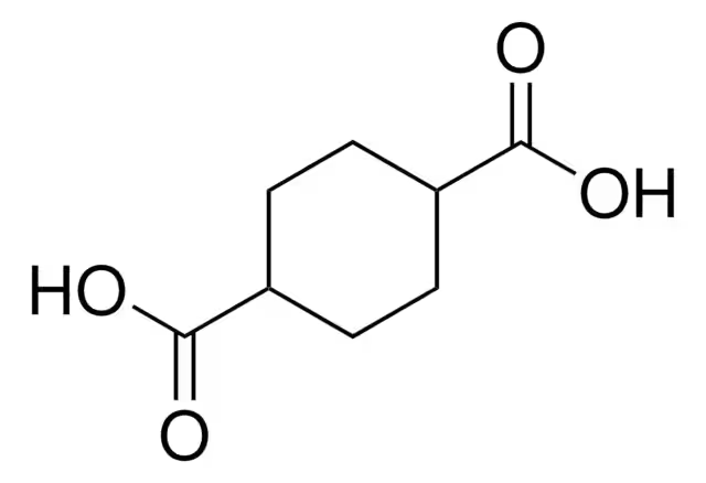 1,4-Cyclohexanedicarboxylic acid structure, CAS 1076-97-7
