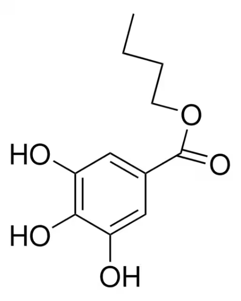 Butyl 3,4,5-trihydroxybenzoate structure, CAS 1083-41-6