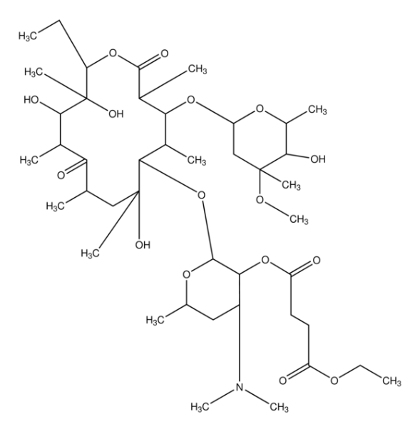 Erythromycin ethylsuccinate structure, CAS 1264-62-6