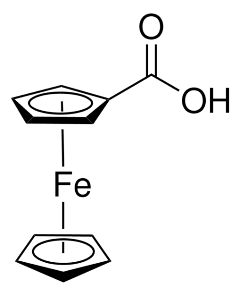 Ferrocenecarboxylic acid structure, CAS 1271-42-7