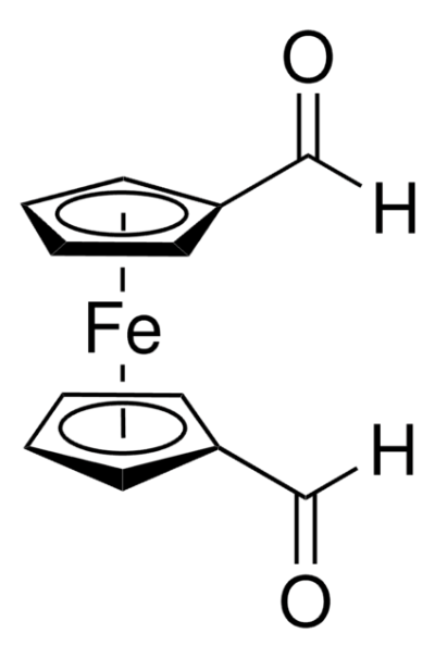 1,1'-Ferrocenedicarboxaldehyde structure, CAS 1271-48-3