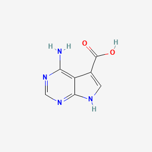 4-Amino-7H-pyrrolo[2,3-d]pyrimidine-5-carboxylic acid structure, CAS 1488-48-8