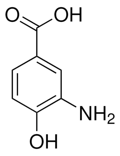 3-Amino-4-hydroxybenzoic acid structure, CAS 1571-72-8