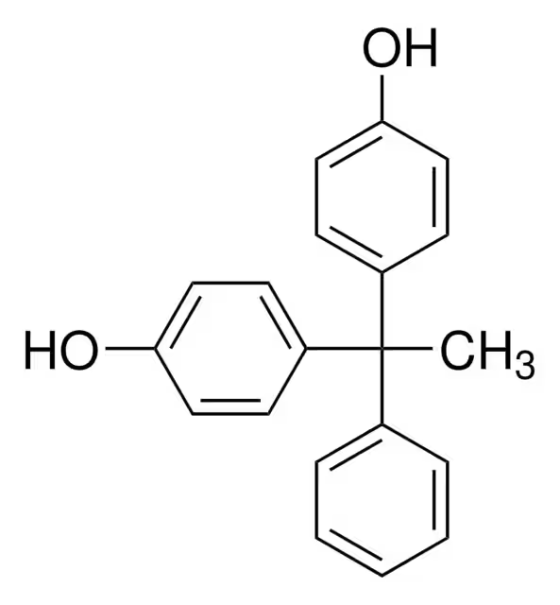 4,4'-(1-Phenylethylidene) biphenol structure, CAS 1571-75-1