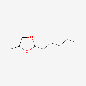 Hexaldehyde propyleneglycol acetal structure, CAS 1599-49-1