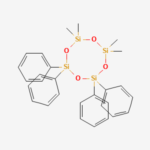 1,1,3,3-Tetramethyltetraphenylcyclotetrasiloxane structure, CAS 1693-47-6