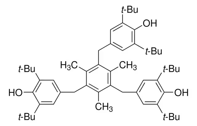 1,3,5-Trimethyl-2,4,6-tris(3,5-di-tert-butyl-4-hydroxybenzyl)benzene structure, CAS 1709-70-2