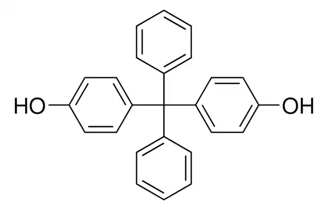 4,4'-Dihydroxytetraphenylmethane structure, CAS 1844-01-5