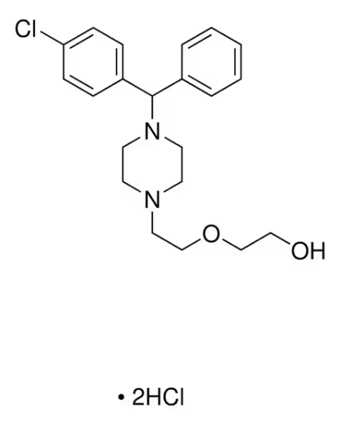 Hydroxyzine dihydrochloride structure, CAS 2192-20-3