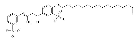 5-[3-[[3-(Fluorosulfonyl)phenyl]amino]-1,3-dioxopropyl]-2-(hexadecyloxy)benzenesulfonyl fluoride structure, CAS 2537-11-3