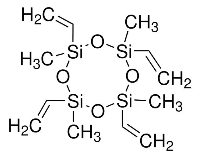 2,4,6,8-Tetravinyl-2,4,6,8-tetramethylcyclotetrasiloxane structure, CAS 2554-06-5