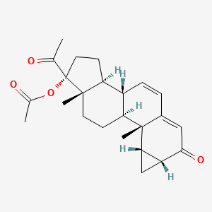 17-Hydroxy-1a,2a-methylenepregna-4,6-diene-3,20-dione acetate structure, CAS 2701-50-0