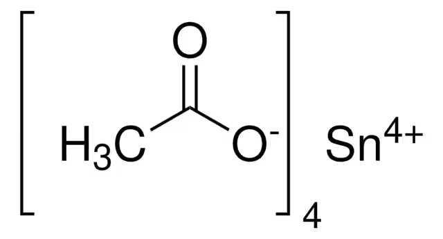 Tin(IV) acetate structure, CAS 2800-96-6