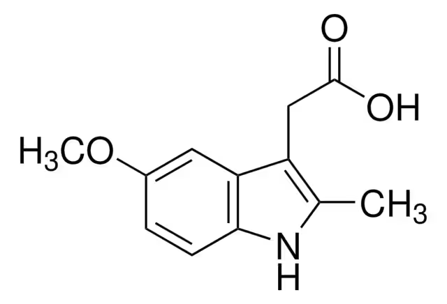 5-Methoxy-2-methyl-3-indoleacetic acid structure, CAS 2882-15-7
