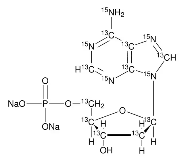 2'-Deoxyadenosine-5'-monophosphate disodium salt structure, CAS 2922-74-9