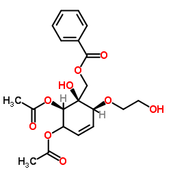 [(1S,2S,6R)-5,6-diacetyloxy-1-hydroxy-2-(2-hydroxyethoxy)-1-cyclohex-3 -enyl]methyl benzoate structure, CAS 10-05-9