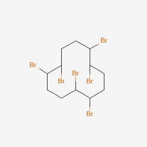 1,2,5,6,9,10-Hexabromocyclododecane structure, CAS 3194-55-6