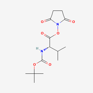 tert-Butoxycarbonyl-L-valine N-hydroxysuccinimide ester structure, CAS 3392-12-9