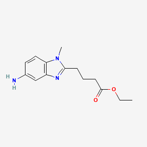 1-Methyl-5-amino-1H-benzimidazole-2-butanoic acid ethyl ester structure, CAS 3543-73-5