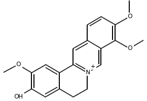Jatrorrhizine structure, CAS 3621-38-3